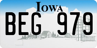 IA license plate BEG979