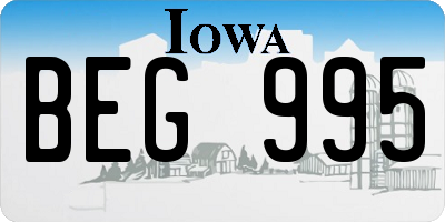 IA license plate BEG995