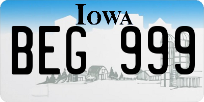 IA license plate BEG999