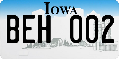 IA license plate BEH002