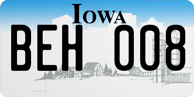 IA license plate BEH008