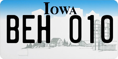 IA license plate BEH010