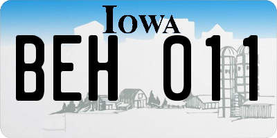 IA license plate BEH011