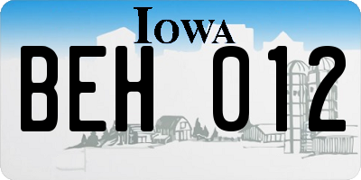 IA license plate BEH012