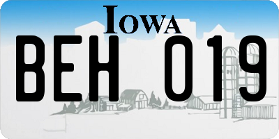 IA license plate BEH019