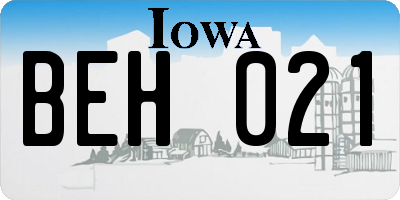 IA license plate BEH021