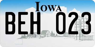 IA license plate BEH023
