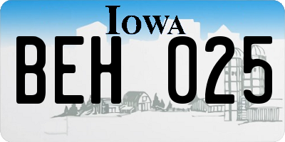 IA license plate BEH025