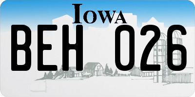 IA license plate BEH026