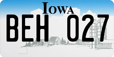 IA license plate BEH027