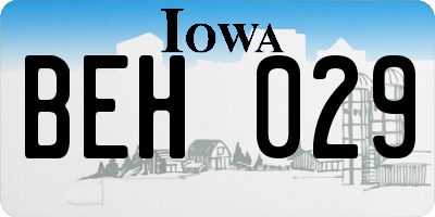 IA license plate BEH029