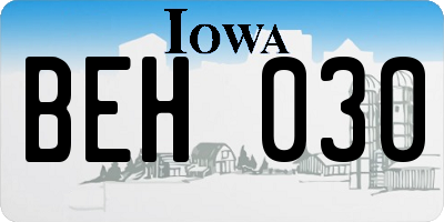 IA license plate BEH030
