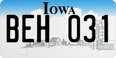 IA license plate BEH031