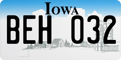 IA license plate BEH032
