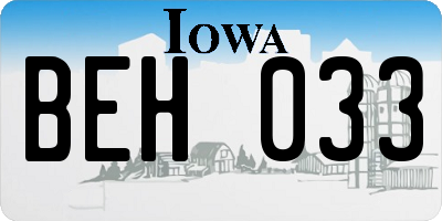 IA license plate BEH033
