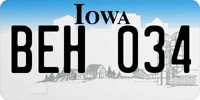 IA license plate BEH034