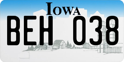 IA license plate BEH038