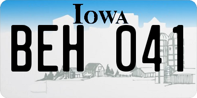 IA license plate BEH041