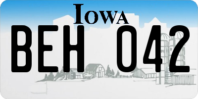 IA license plate BEH042