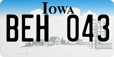 IA license plate BEH043