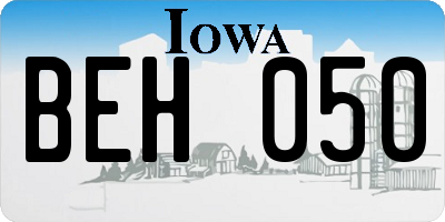 IA license plate BEH050