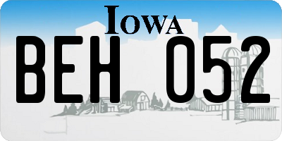 IA license plate BEH052