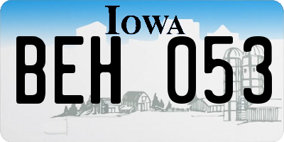 IA license plate BEH053