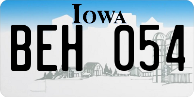 IA license plate BEH054