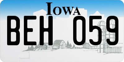 IA license plate BEH059