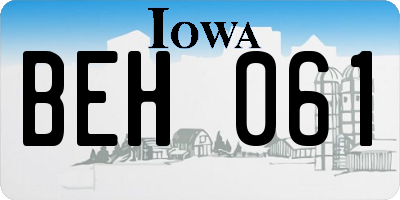 IA license plate BEH061