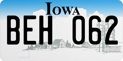 IA license plate BEH062