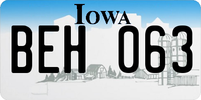 IA license plate BEH063