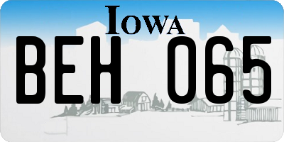 IA license plate BEH065