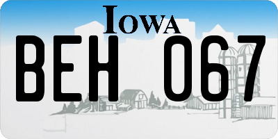 IA license plate BEH067