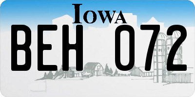 IA license plate BEH072