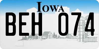 IA license plate BEH074