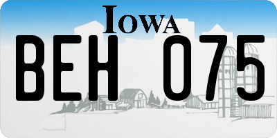 IA license plate BEH075