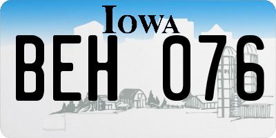 IA license plate BEH076