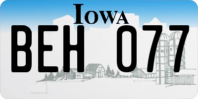 IA license plate BEH077