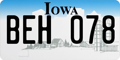 IA license plate BEH078