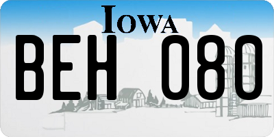 IA license plate BEH080