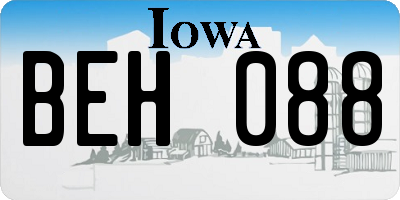 IA license plate BEH088