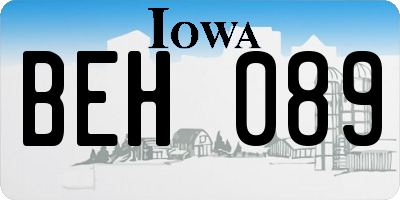 IA license plate BEH089