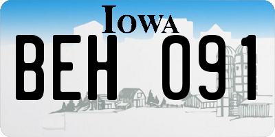 IA license plate BEH091