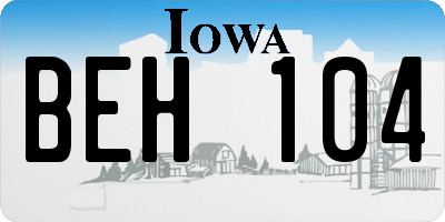 IA license plate BEH104