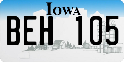 IA license plate BEH105