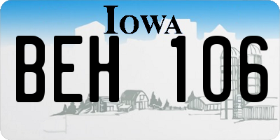 IA license plate BEH106