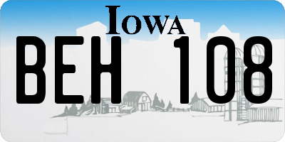 IA license plate BEH108