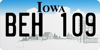 IA license plate BEH109
