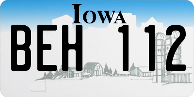IA license plate BEH112